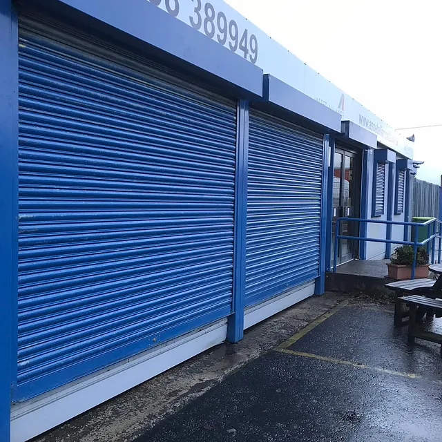 Blue shutters