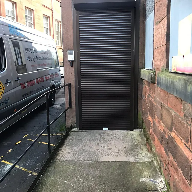 Brown shutter door